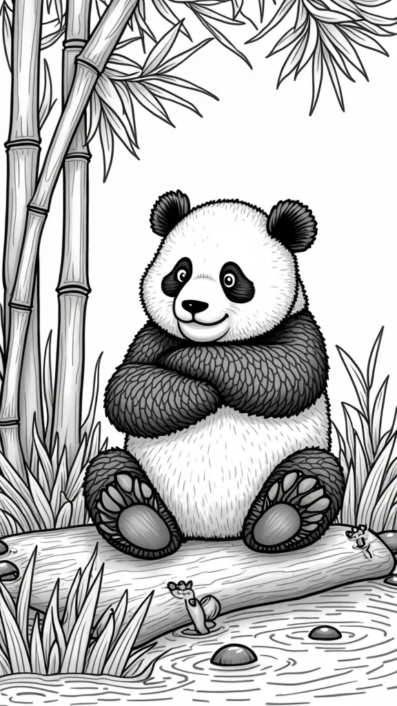 páginas para colorear de panda para adultos